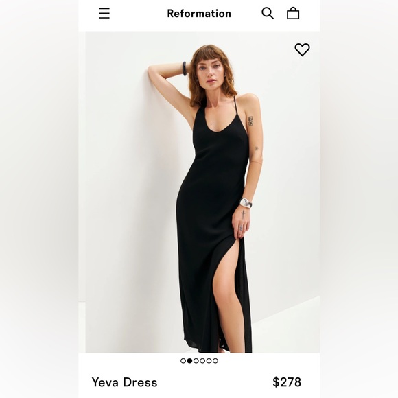🖤 Reformation Yeva dress black xs NWT - Picture 4 of 8